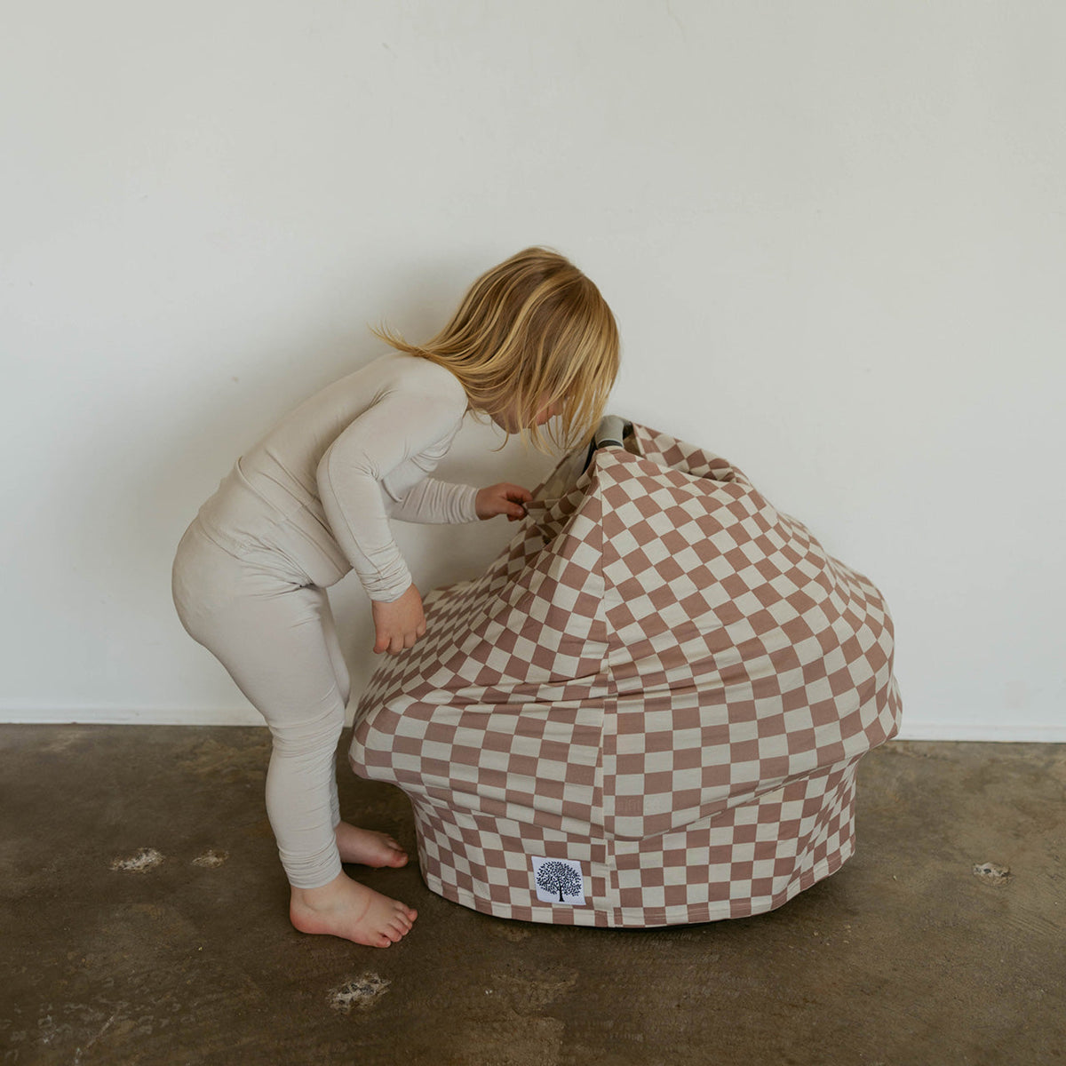 Rose Checkerboard Multi-Use Baby Cover | Parker Baby Co.