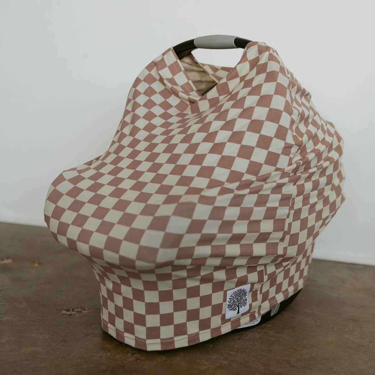 Rose Checkerboard Multi-Use Baby Cover | Parker Baby Co.