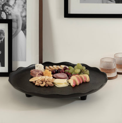 Alessia Decorative Footed Serving Tray | Antique Bronze