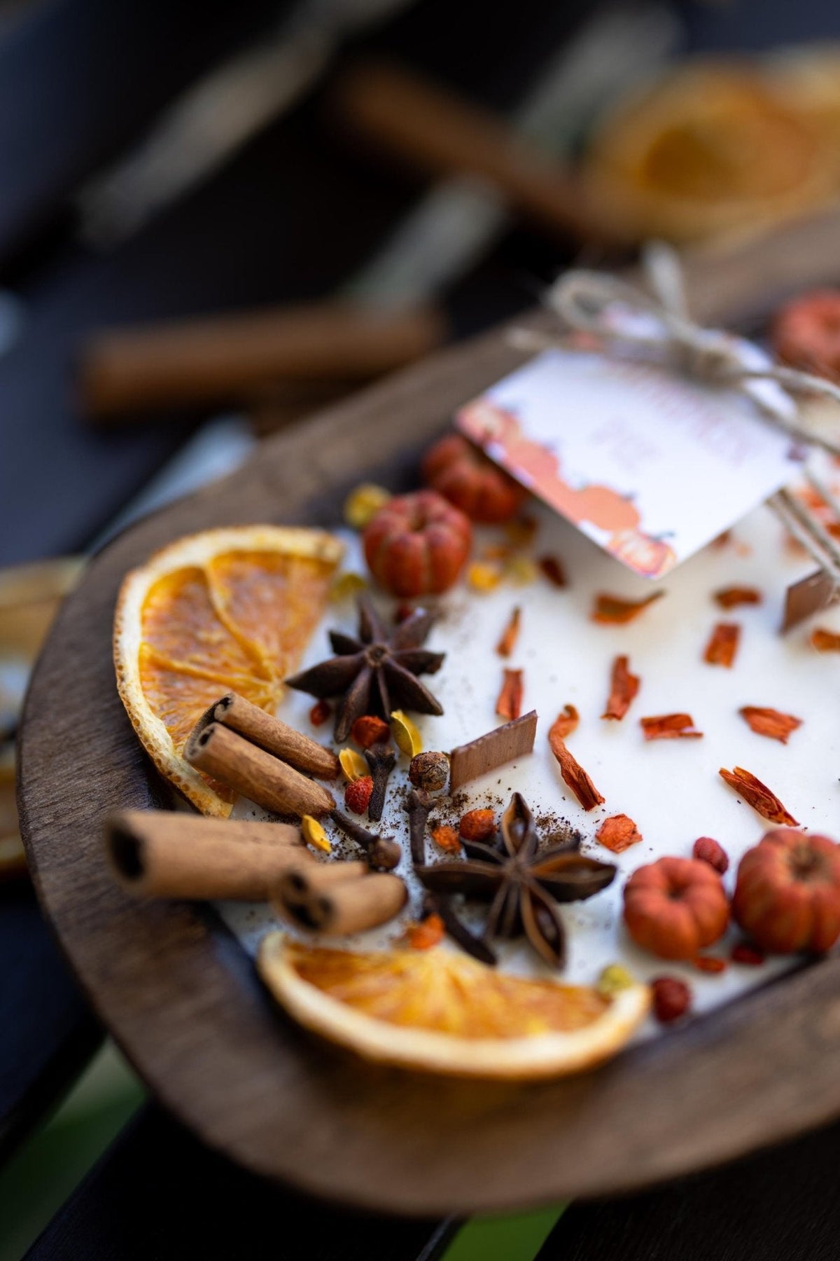 Large Wooden Pumpkin Dough Bowl | Fall Décor &amp; Candle