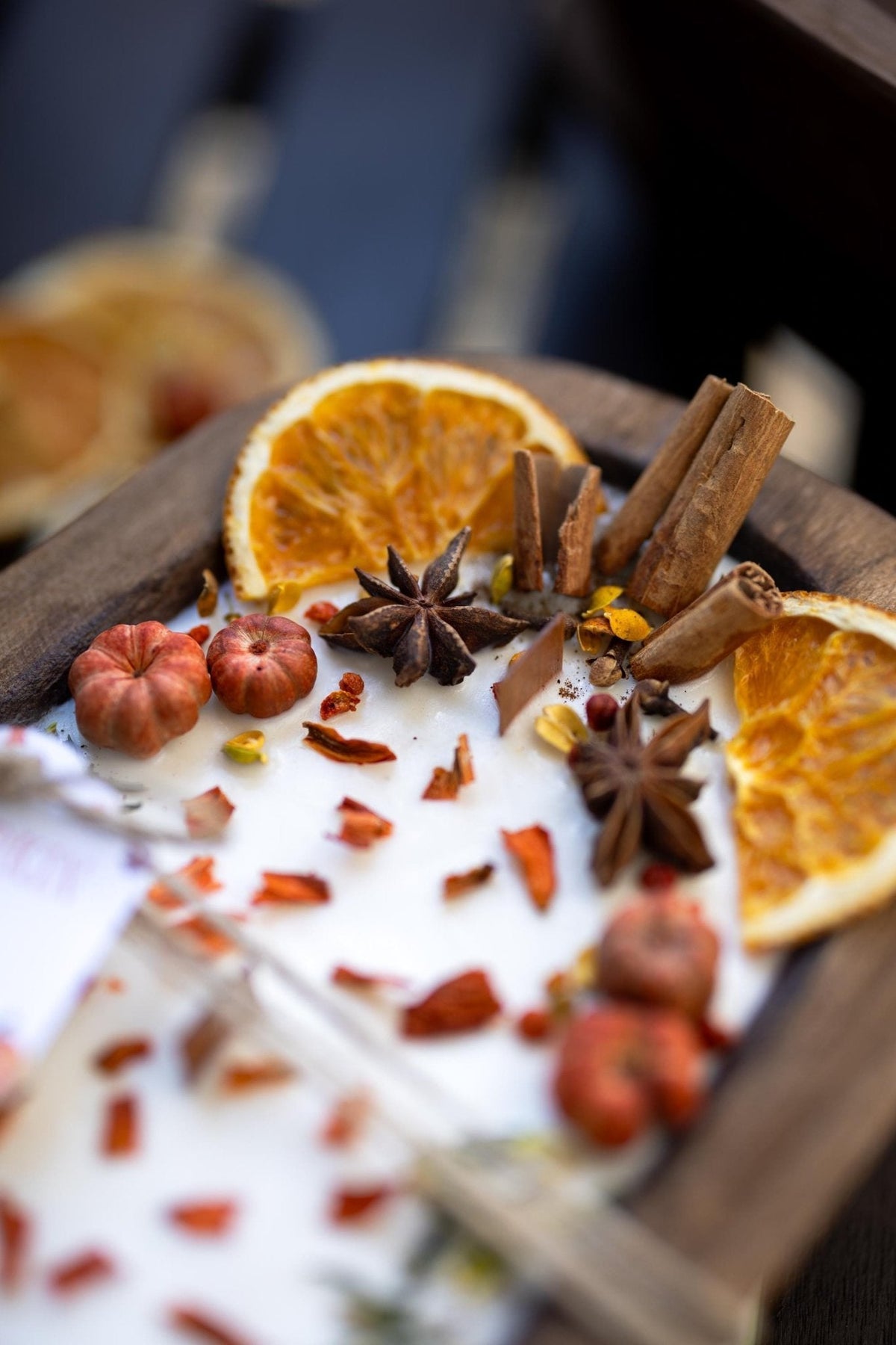 Large Wooden Pumpkin Dough Bowl | Fall Décor &amp; Candle