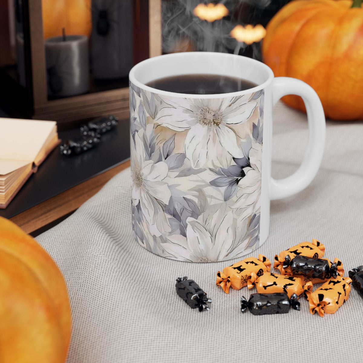 Neutral Floral Ceramic Mug