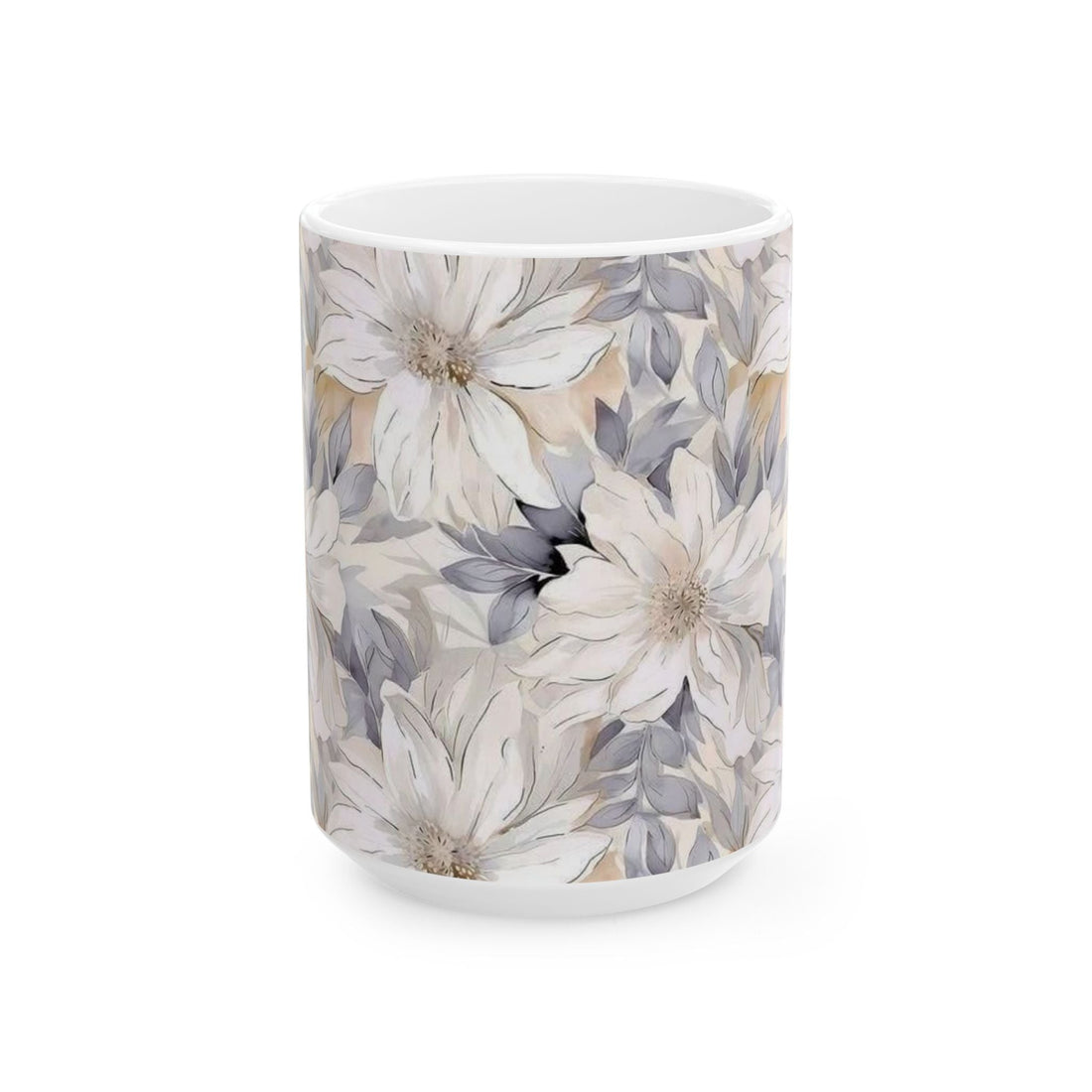 Neutral Floral Ceramic Mug