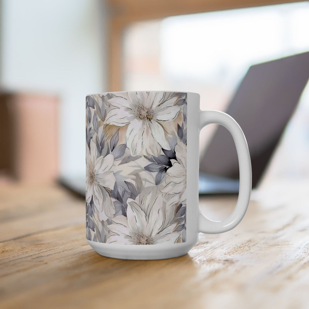 Neutral Floral Ceramic Mug