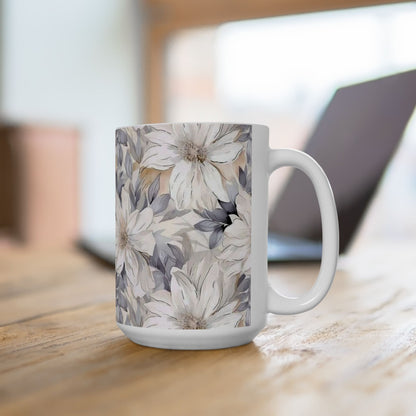 Neutral Floral Ceramic Mug