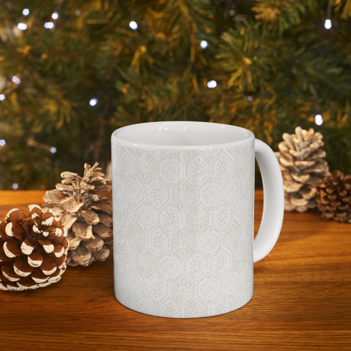 Neutral Geometric Ceramic Mug