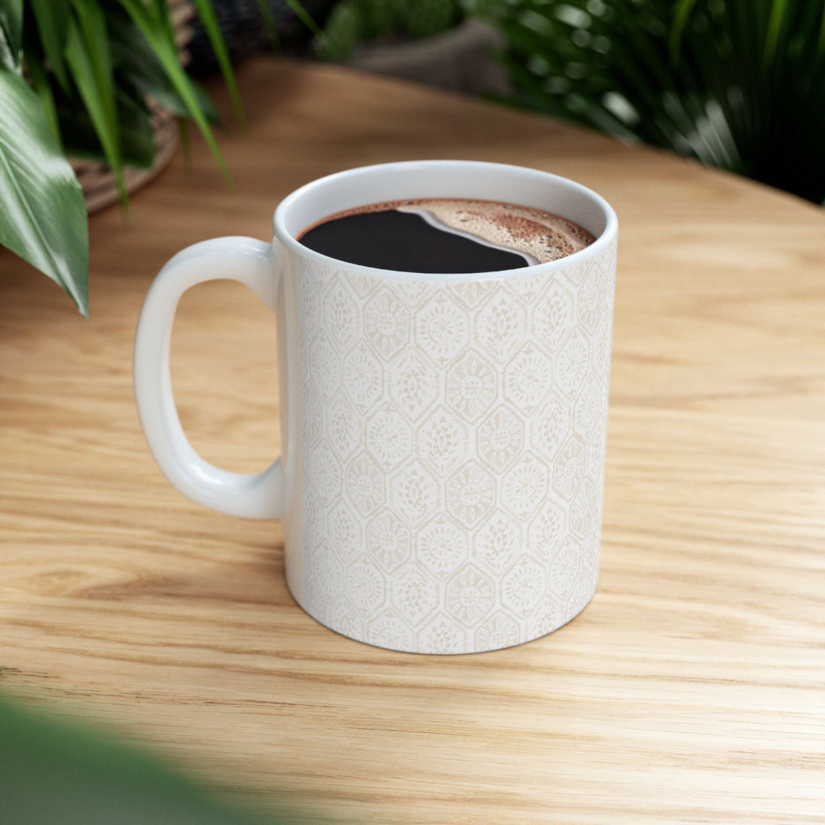 Neutral Geometric Ceramic Mug