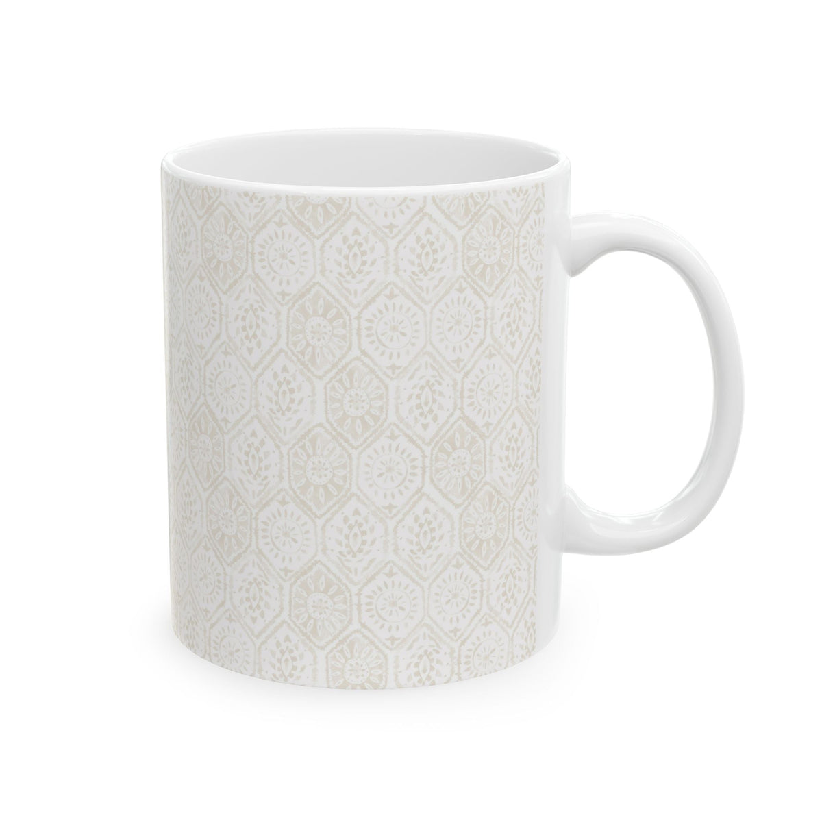 Neutral Geometric Ceramic Mug