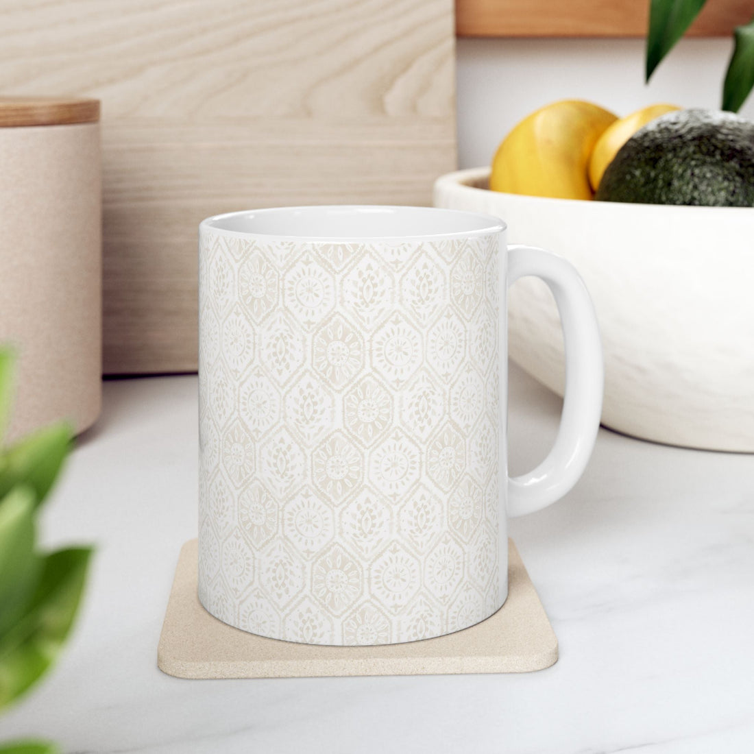 Neutral Geometric Ceramic Mug