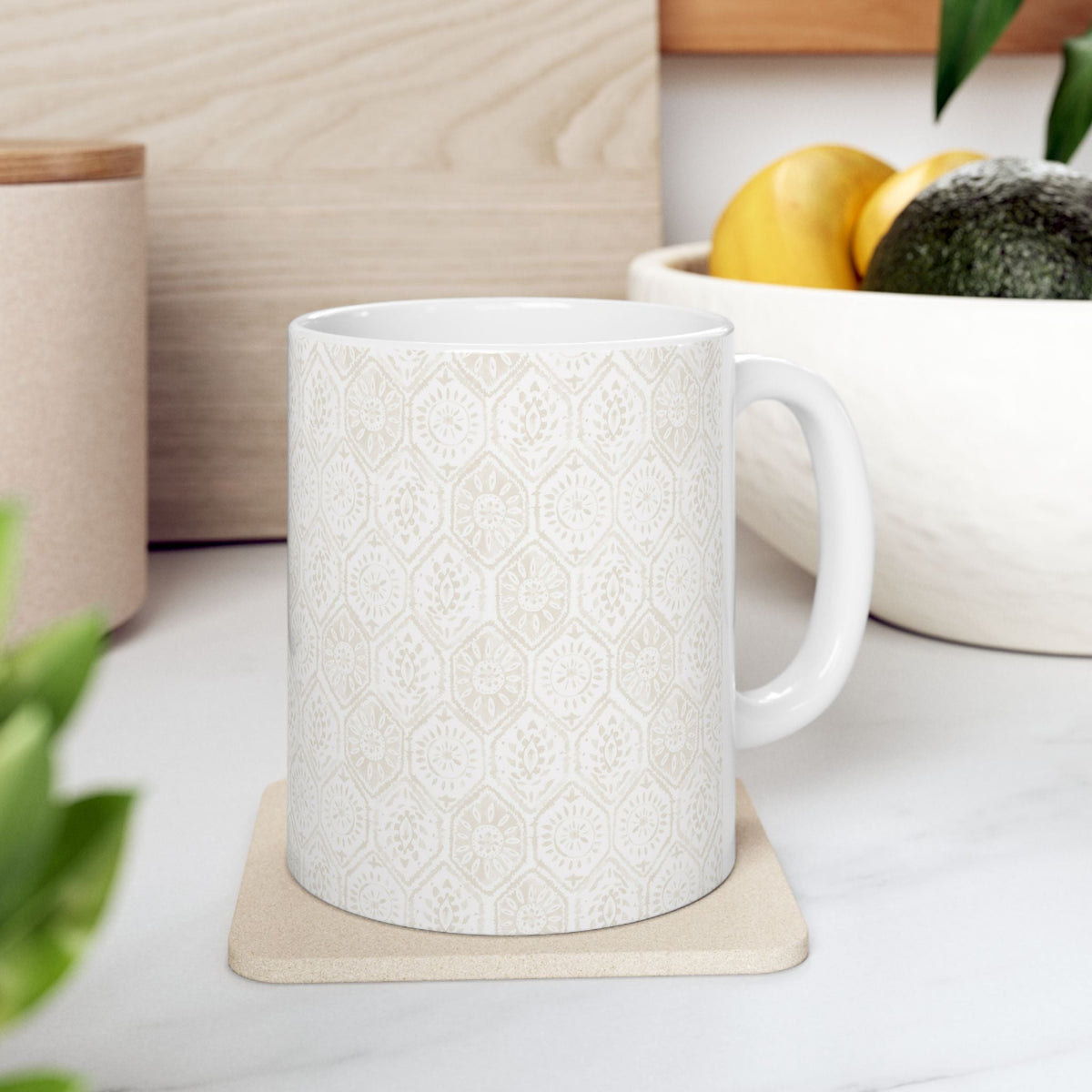 Neutral Geometric Ceramic Mug