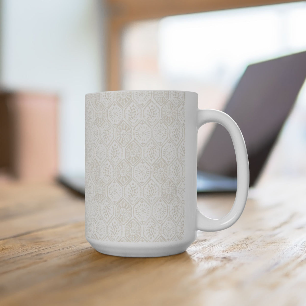 Neutral Geometric Ceramic Mug