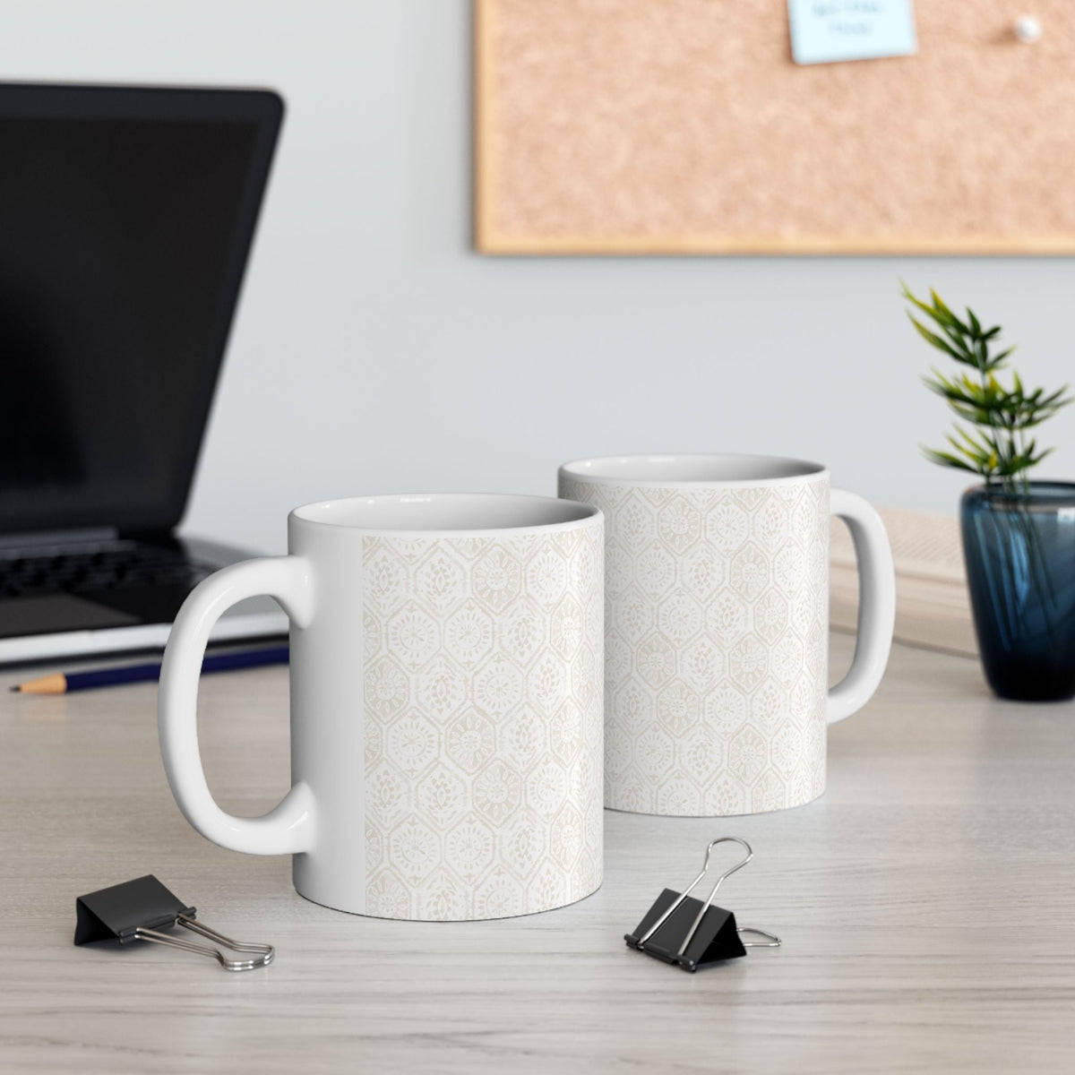 Neutral Geometric Ceramic Mug