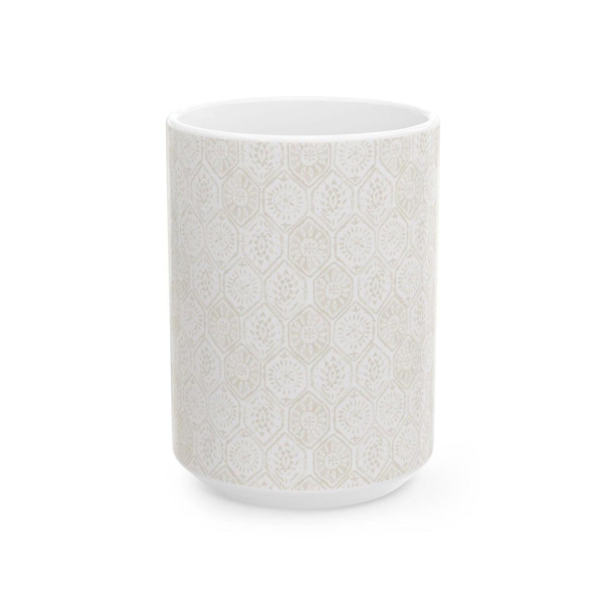 Neutral Geometric Ceramic Mug