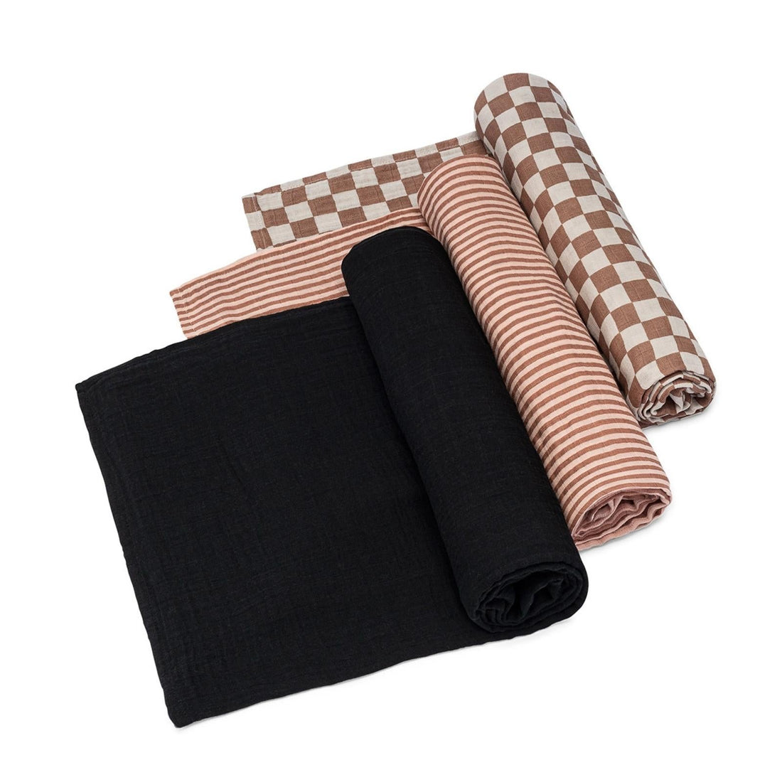 Rosewood Cotton Muslin Baby Swaddle Blankets – 3 Pack