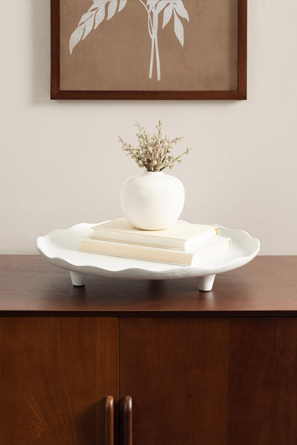 Alessia Decorative Footed Serving Tray | Antique Bronze