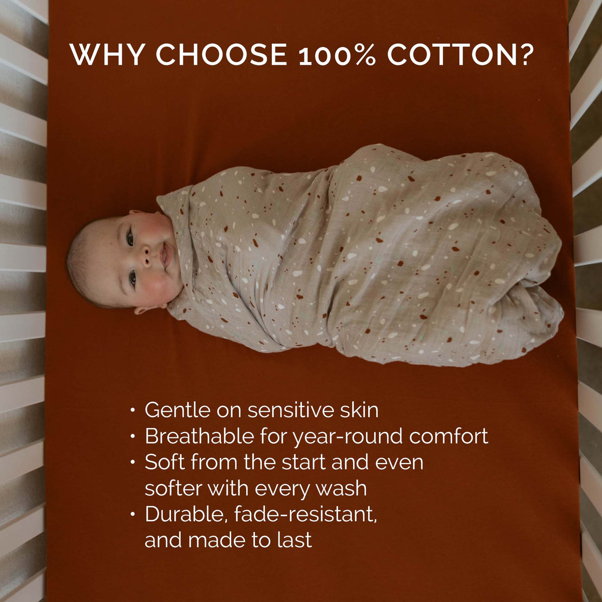 Estes Cotton Muslin Baby Swaddle Blankets – 3 Pack
